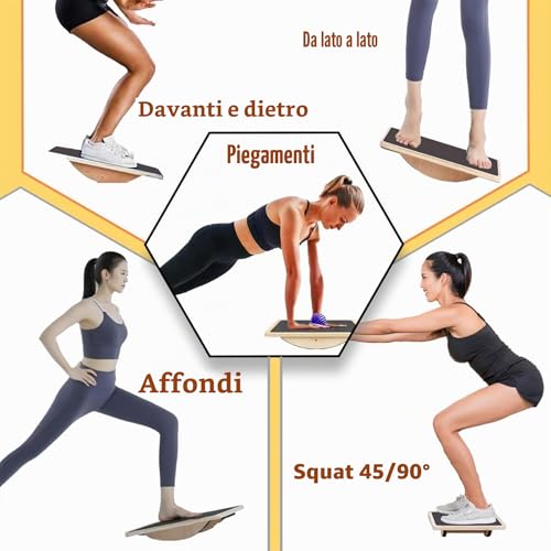 Professional Wooden Balance Board, Non-Slip Balance Board of Adult Balance Trainer, Physical Therapy Balance Edge, Non-Slip Roller, Core Strength, Stability