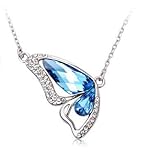 LOVE Beauties Dancing Butterfly Platinum/white Gold Plated Austrian Crystal Swarovski Elements Crystal Pendant Necklace for Women in a Gift Box