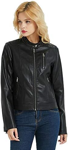PANAPA Women's Premium Faux Leather Jacket, PU Jacket