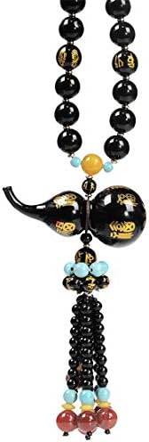 Car Interior Hanging Decoration Home Wall Ornaments Black Gourd Scripture Pattern - Buddhist Accessories Prayer Beads For Auto House Decor Man Woman Gifts