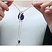 Dolland Women's Gold Plated Teardrop Crystal Pendant Necklace Earrings Set Wedding Bridal Jewelry Sets,Blue