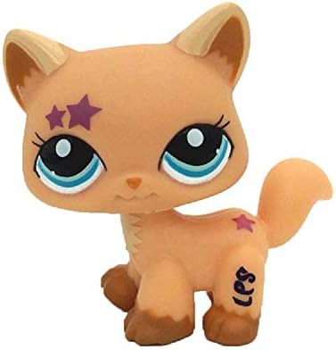 Meidexian888 Rare Littlest Pet Shop, Cartoon Cute Brown Child Girl Figure Toy Cat