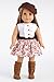 DreamWorld Collections - Urban Explorer - Clothes Fits 18 Inch Doll - Brown Motorcycle Jacket with Paperboy Hat, Dress and Boots - (Doll not Included)