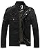 WenVen Men's Outdoor Military Utility Filed Cotton Jackets(Black,S)
