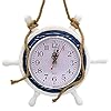 Wooden Ship Wheel Wall Clock, White and Blue Design, Nautical Décor, 9 Inches 41X5LZ1JjZS. SS100