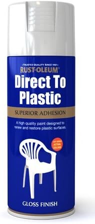 Rust-Oleum Direct to Plastic Spray Paint Aerosol White 400ml