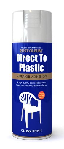 Rust-Oleum 400ml Direct to Plastic Spray Paint Aerosol - White