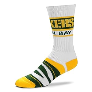 NFL Bar Stripe White Men’s Crew Socks – Green Bay Packers 41X5MCbEkoL