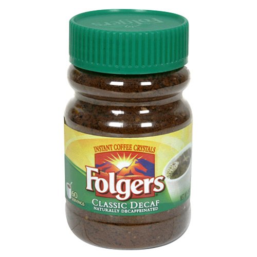 Folgers Classic Instant Decaffeinated Coffee, 4 Ounce Jar