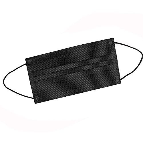 50 Packs Black Disposable Breathability Earloop Anti-Dust Medical Face Mask Dust Filter Mouth Cover With Individual Package And 3 Layers of Protection for Outdoor Activities