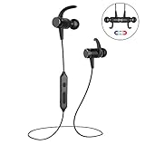 Bluetooth Earphones, V4.1 Noise Cancelling Stereo Sport Bluetooth Headphones Earphones with Built-in Mic for Running, Jogging,Gym Workout and Outdoor Activities(Black)