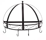 Kinetic Classicor Series Wrought-Iron Semicircle Pot Rack 29134, Black Enamel