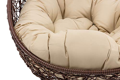 di volio Hängesessel FOGGIO Hängekorb Gartenschaukel für Garten und Terasse inkl. Kissen + Fleecedecke – Bild 5