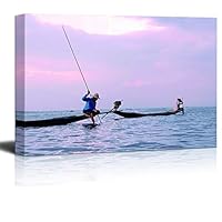 Canvas Wall Art Fisherman Canvas Prints Home Artwork Decoration for Living Room,Bedroom - 12x18 inches