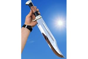 WARIVO KNIFE D2 18 Inches Large Crocodile Dundee Bowie Knife with Leather Sheath Fixed Blade Hunting Knife with Leather and H