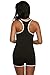 Ekouaer Summer Pajama Racerback Cami Sets Lingerie Sleepwear (Black, Small)