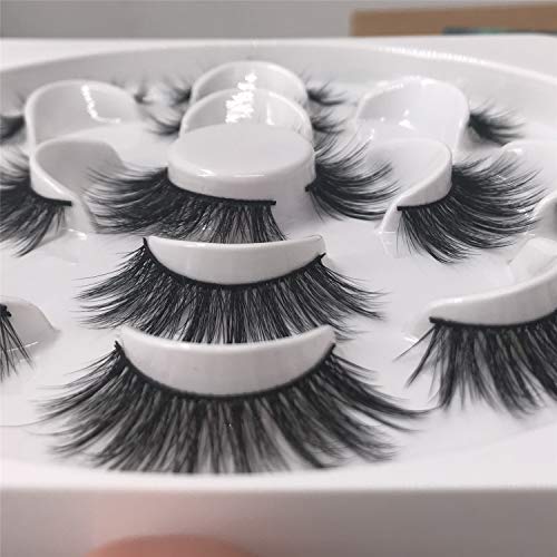 False Eyelashes 3D Lashes Pack Fur Long Lashes Reusable Soft Fake Eyelashes 7 Pairs
