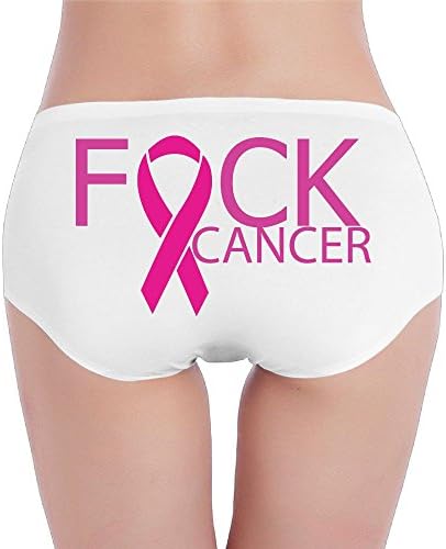 Yhwoq Women's Low-Rise Lingerie F#ck Cancer Cotton Hipsters Bikini Brief Panties Underwear L