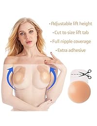 2 pair Reusable Silicone Breast Lift Round NippleCovers with Improved Adhesive plus 20pc Styling Body Tape