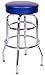 Richardson Seating Double Rung Backless Swivel Bar Stool with Chrome Frame and Seat, Blue, 30