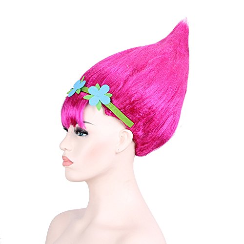 Cosplay Wigs Pink Trolls Poppy Princess Style Women Costume Hair Wig Party Head Accessories for Wig Cap (8196A) - Thumbnail 2