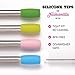 BOBA FIDE Stainless Steel Boba Straws - 9.4” & 8.5” Long, Safety Silicone Tips & Brushes in 2 Travel Cases Included, Angled Tip Extra Wide Bubble Tea Milkshake Straws, 4 Reusable Metal Straws