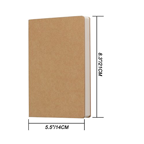 Kraft Cover Blank 100g Full Wood Paper Sketch Book - 112 Sheets / 224 Pages - 140 Millimeters by 210 Millimeters - 350gsm Kraft Paper
