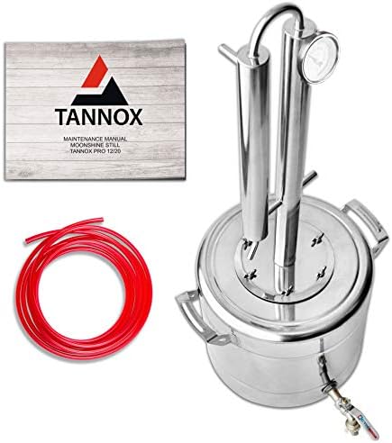 TANNOX Moonshine Still Kit Complete, Alcohol Distiller -Stainless Steel, Alcohol Still Spirits-Whiskey Making Kit - Liquor still 5Gal