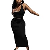 Nimsruc 2 Piece Outfits for Women Sexy Bodycon Skirt Set Summer Casual Matching Sets