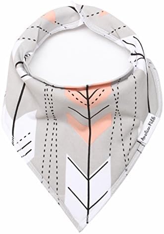 Single Baby Bandana Drool Bib for Girls 100% Organic Cotton With Snaps and Back Pocket (Arrows) by American Kiddo for Drooling and Teething Babies and Toddlers - "Sweetheart" Gift Set