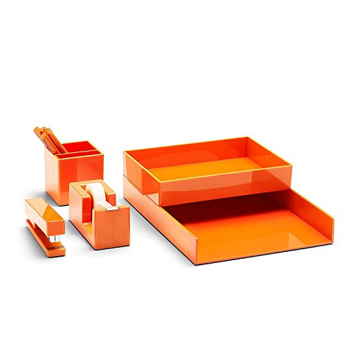 Poppin All Set, Desk Collection Set, Orange Pricepulse