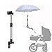 LSHCX Stretchable Baby Pram Stroller Chair Umbrella Bar Holder Mount Stand, Bicycle Umbrella Holder Clip Clamp