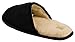 J. Fiallo Mens Fleece Lined Velour Scuff House Slipper with Classy Imprinted Emblem (XL (11.5-12.5), Black)