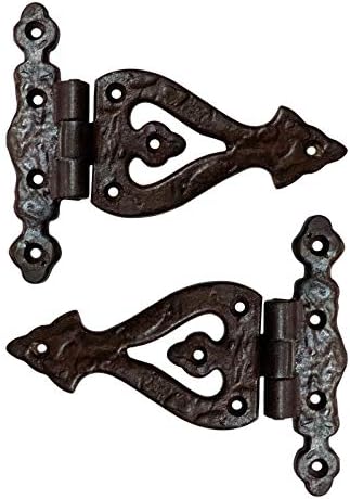 Adonai Hardware Alleluia Antique Iron Tee Hinge - Supplied as Two Pieces per Pack (Oil Rubbed Bronze Waxed)