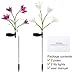 Feeke Outdoor Solar Garden Lights LED Solar Garden Decorations Lights Outdoor Path Light, In-Ground Lights, Outdoor Yard Decor Flowers for Patio Backyard Gardening Gifts (2 Packs Purple and White)