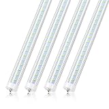 JESLED T8/T10/T12 8FT LED Tube Light Bulbs, 50W 6000LM, 5000K Daylight White, 8 Foot Single Pin FA8 LED Fluorescent Replacement for Shops Garage Light Fixtures, Ballast Bypass