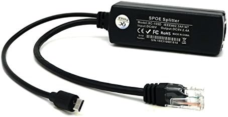 Xenocam IEEE 802.3af Micro USB Active PoE Splitter Power Over Ethernet 48V to 5V 2.4A for Tablets, Dropcam or Raspberry Pi (48V to 5V 2.4A)