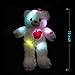WEWILL LED Teddy Bear Stuffed Animals Light up Soft Plush Toys with Colorful Flash LED Lights , Stuffed Animal Toy Gifts for Mother's Day 15-Inch (Pink)