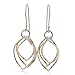 Two Tone Dangle Earrings 925 Sterling Silver & 14k Gold-Filled Graduated Twisted Hoops