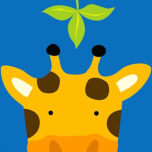 WAHUK Diy Oil Painting, Paint By Numbers kits For Adults Kids Lovely Animal Giraffe With Leaf Wood Frame -8" X 8"