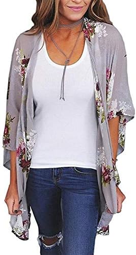 Women's Plus Size Shawl Fashion Leopard Print Loose Kimono Cardigan Top Cover Up Blouse Beachwear