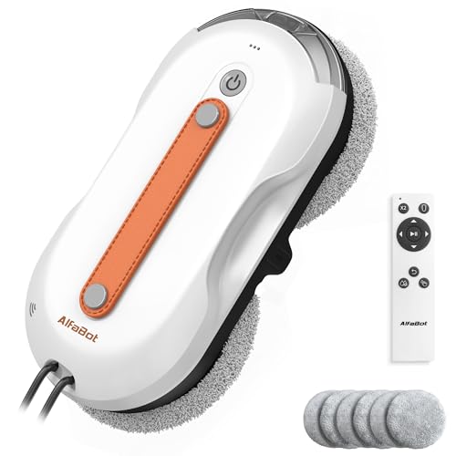AlfaBot X7 Pro - Automatic Window Cleaner Robot with Bilateral Spraying • Smart Navigation • Extra Large Tank • Ideal for Glass, Tiles and Smooth Surfaces