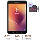 Samsung Galaxy Tab A 8.0’’ Touchscreen (1280 x 800) Wi-Fi Tablet, Quad-Core 1.4GHz Processor, 2GB RAM, 16GB Memory, Dual Cameras, Bluetooth 4.2, Bonus 16GB MicroSD Card, Android 7.1 OS, Black