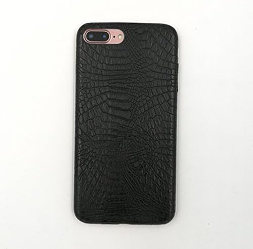 Iphone 7 Plus Case IMILLET Luxury Crocodile Grain Case Soft PU Shock-Absorption Non-slip(Black)