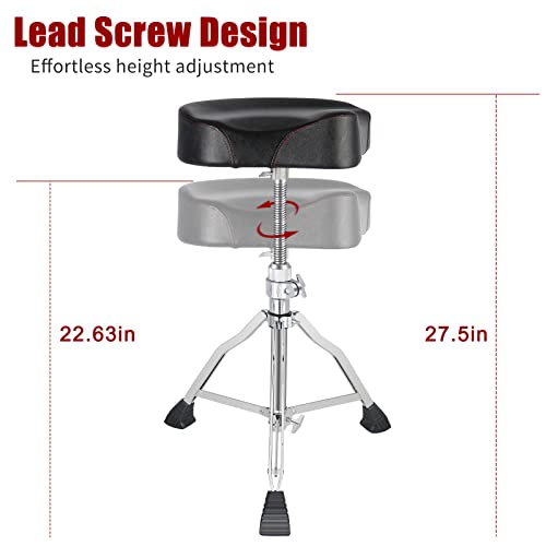 ROWELL Drum Throne Universal Upgraded,Padded Drum Seat Portable Height