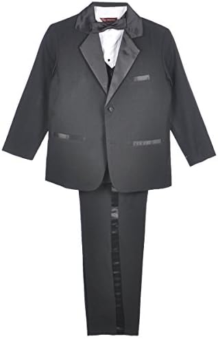 Kaifer Little Boys' Toddler 5-Piece Tuxedo - black, 3t