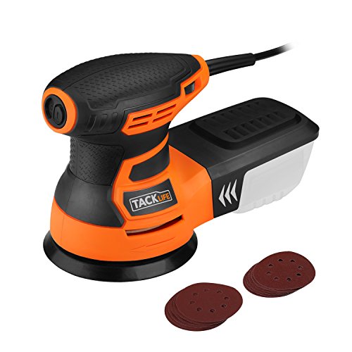 Random Orbit Sander, Tacklife 6 Variable Speed 2.8A 350W / 13000 OPM Orbital Sander with 12 pcs Sandpaper and High Performance Dust Collection System, Ideal for the DIY and Home Decoration, PRS01A