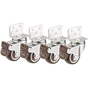 Type L montageplaat voor rolrem, universeel, meubels, 4 stuks (kleur: Rem, maat: 2 inch)