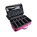 Goldwheat 3-tiers Cosmetic Train Case Professional Artist Makeup Train Case with Shoulder Strap, Pink