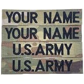 4 piece Multicam OCP Custom Uniform Military Name Tape or Army Tape, with Fastener, Customized (Sew on or with Hook Fastener)
